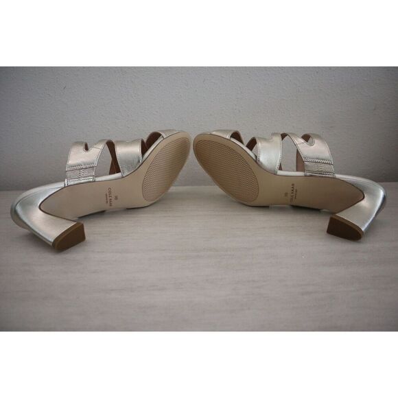 Cole Haan W28185 Women's Sz 9B Gold Leather Alyse Slide Dress Sandals - Picture 5 of 11